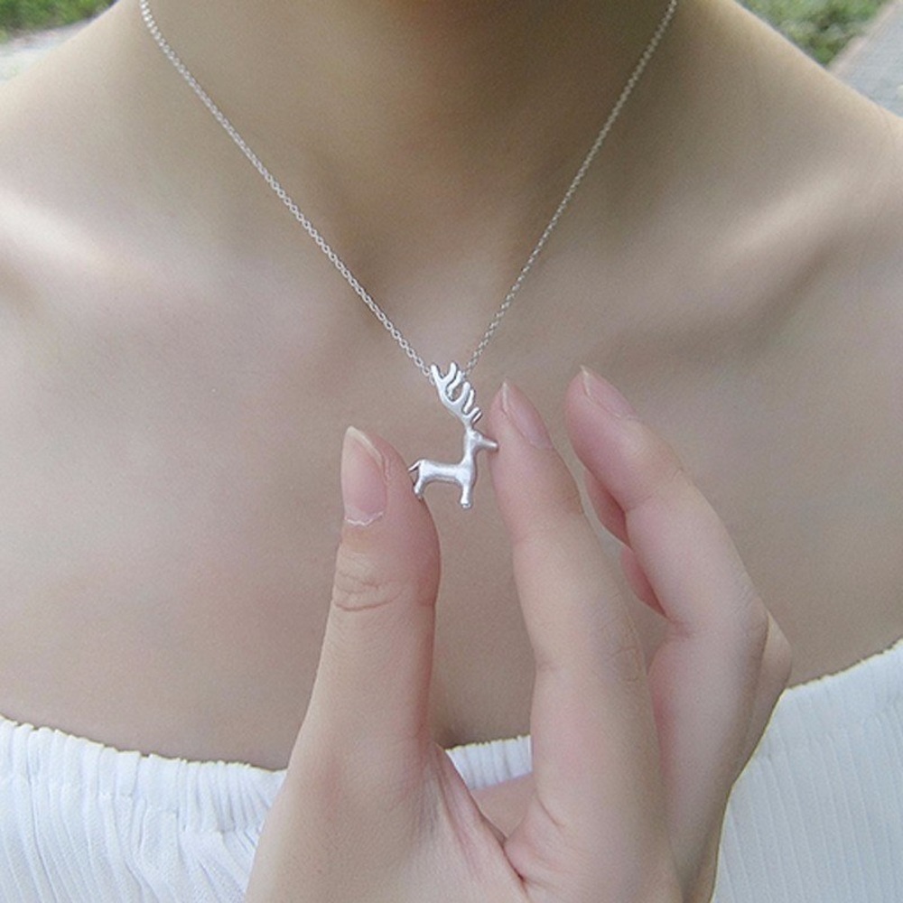 Silver Elk Necklace